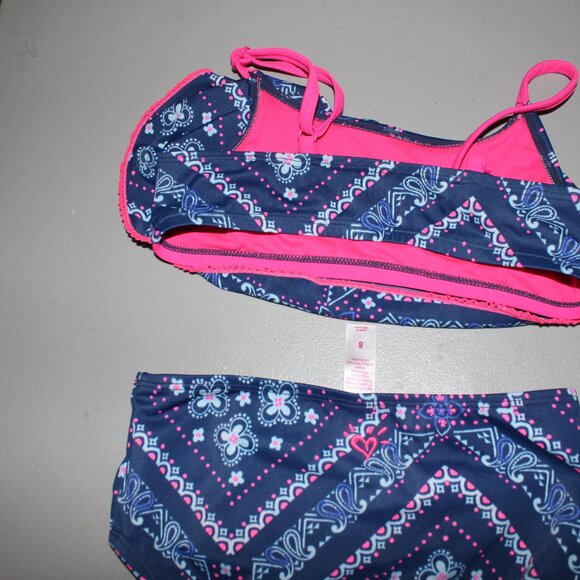 Blue & Pinki 2 Pcs Justice Bikini Swimsuit Size 8 - Picture 7 of 11